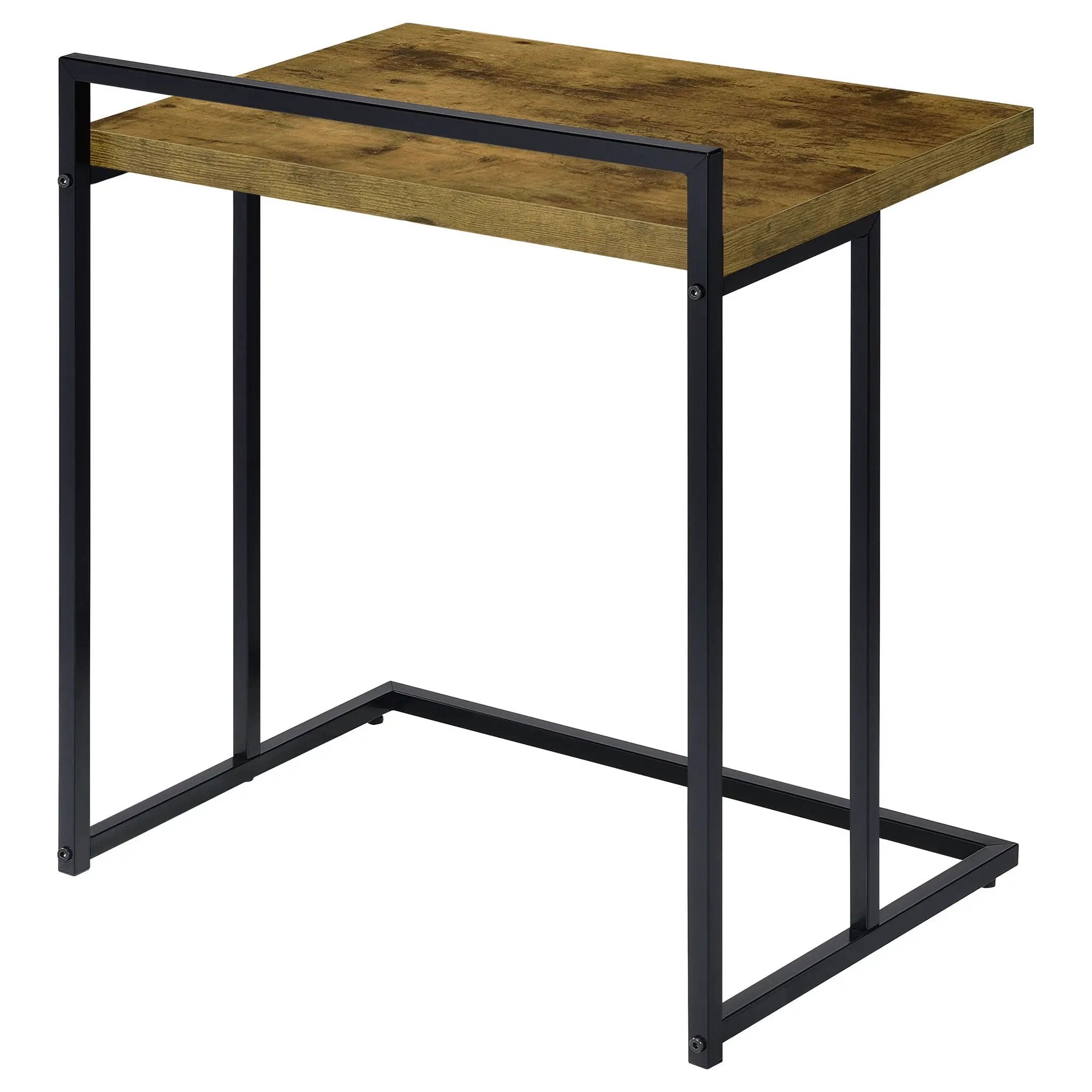 Dani Rectangular C-Shaped Sofa Side Table Rustic Nutmeg by Unique Piece Furniture
