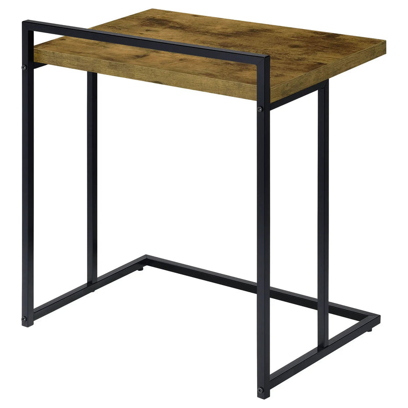 Dani Rectangular C-Shaped Sofa Side Table Rustic Nutmeg by Unique Piece Furniture