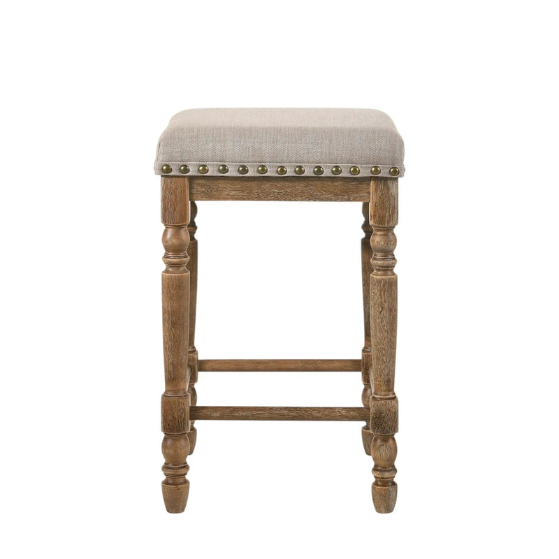 Farsiris - Weathered Counter Height Stool (Set 2) - Beige by Unique Piece Furniture