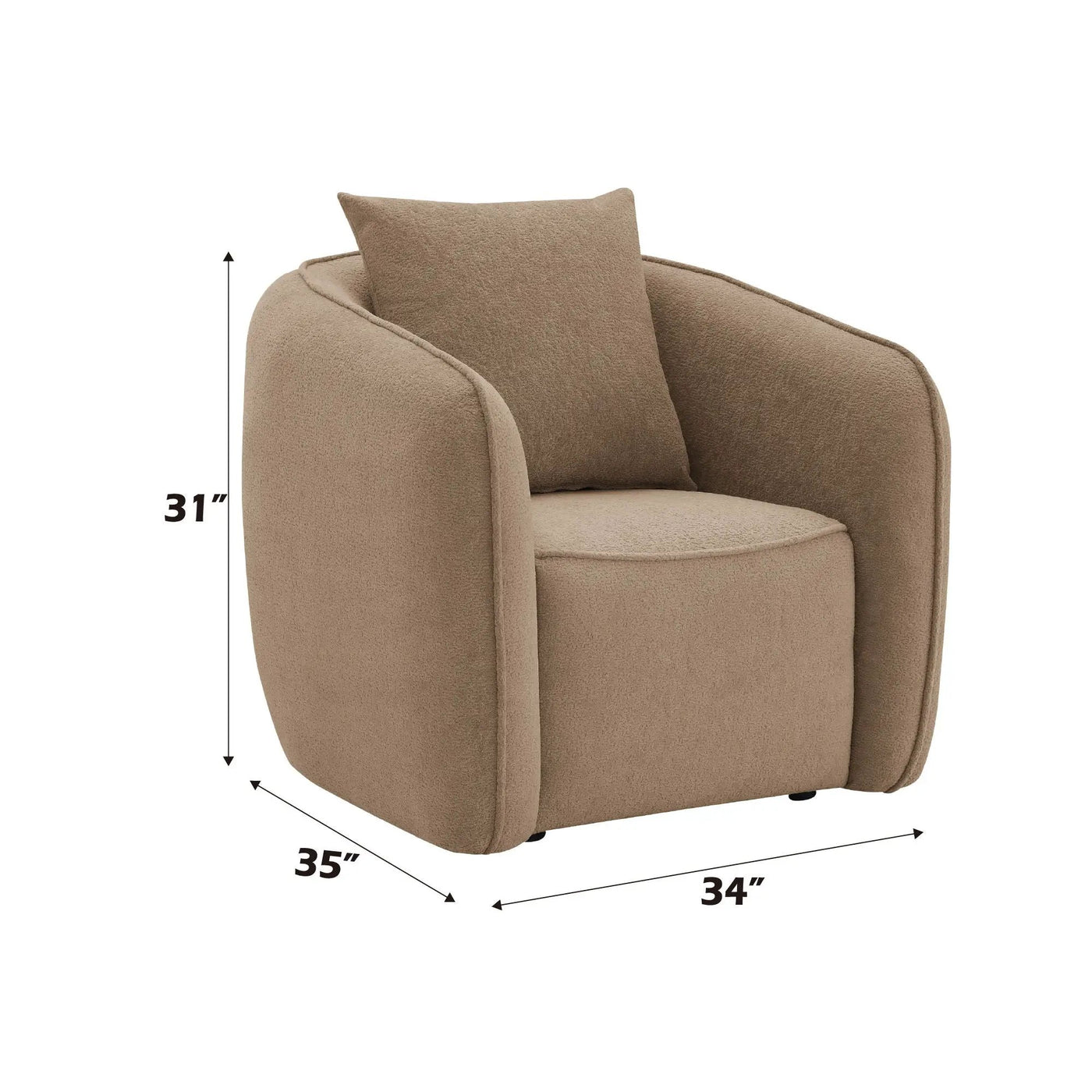 Keith Chenille Armchair With 1 Matching Color Toss Pillow by HouseOfZazla