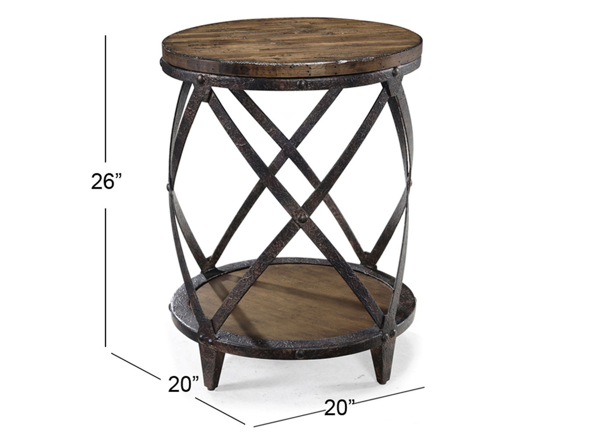 Pinebrook - Round Accent Table - Distressed Natural Pine, photo 4 of 4