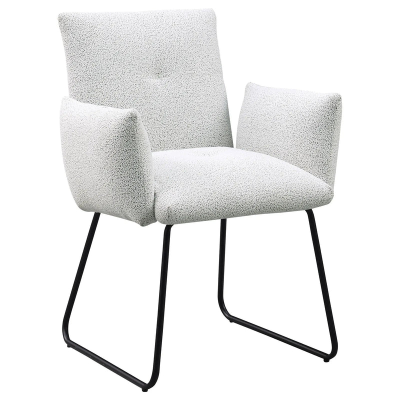 Ackland Upholstered Dining Arm Chair Light Grey (Set of 2) by Unique Piece Furniture