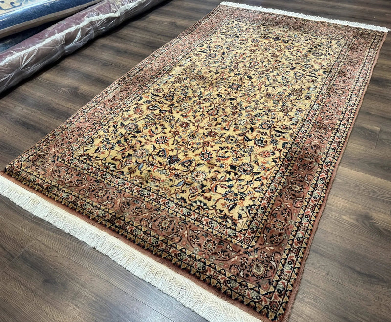 Indo Persian Rug 5x8, Light Tan/Camel, Allover Design by Jewel Rugs