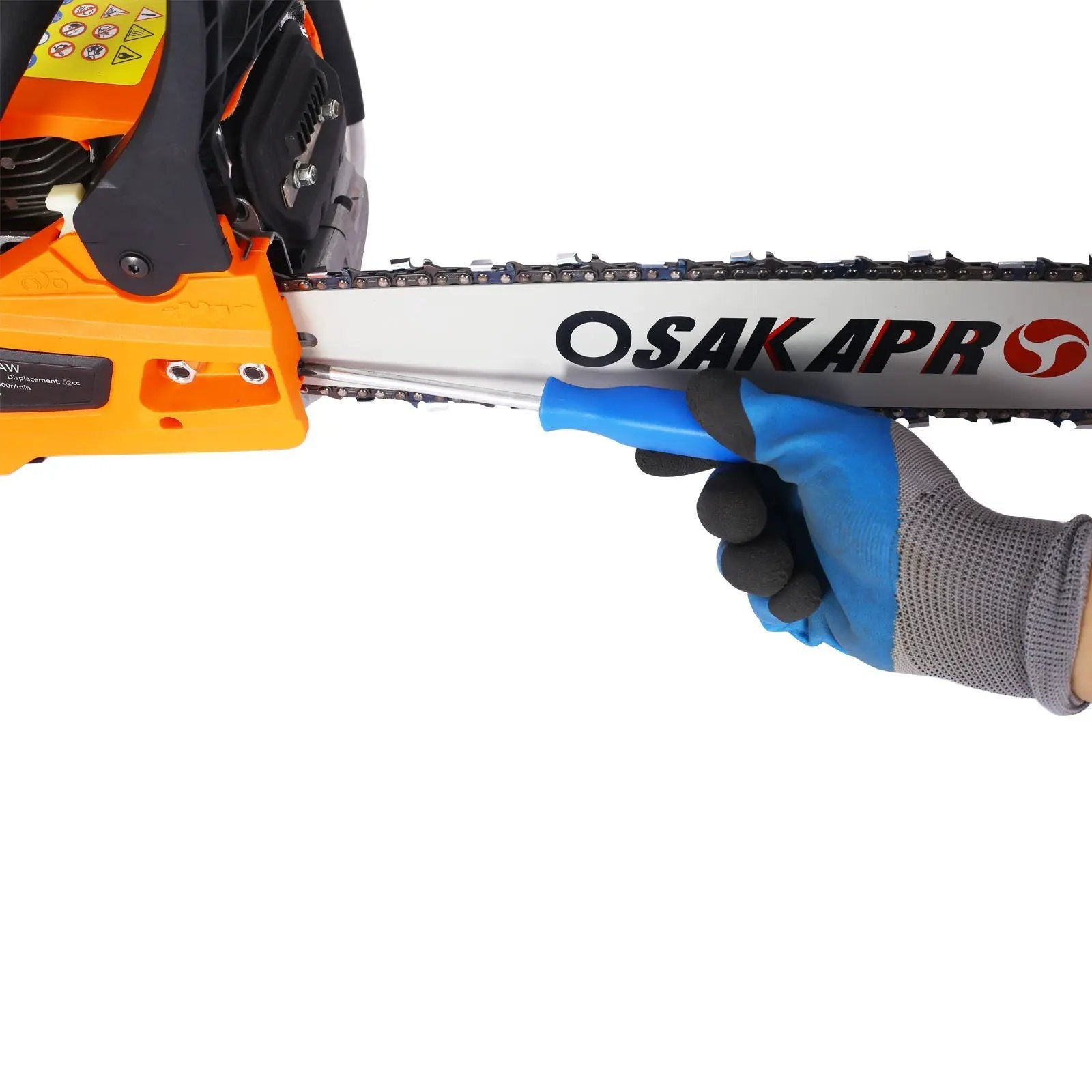 Professional Gasoline Chainsaw 20" 52Cc For Tree And Wood Cutting - Orange by HouseOfZazla