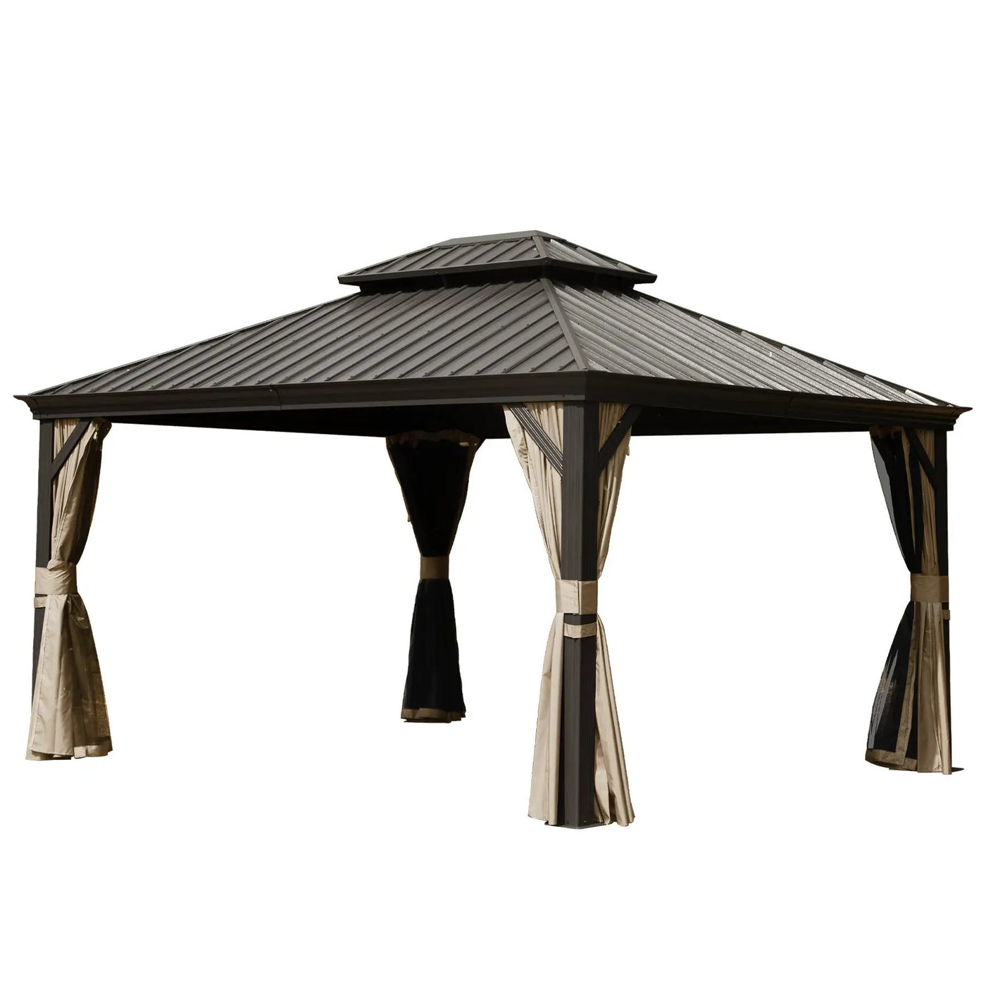 10' x 14' Hardtop Gazebo with Galvanized Steel Double Roof by HouseOfZazla
