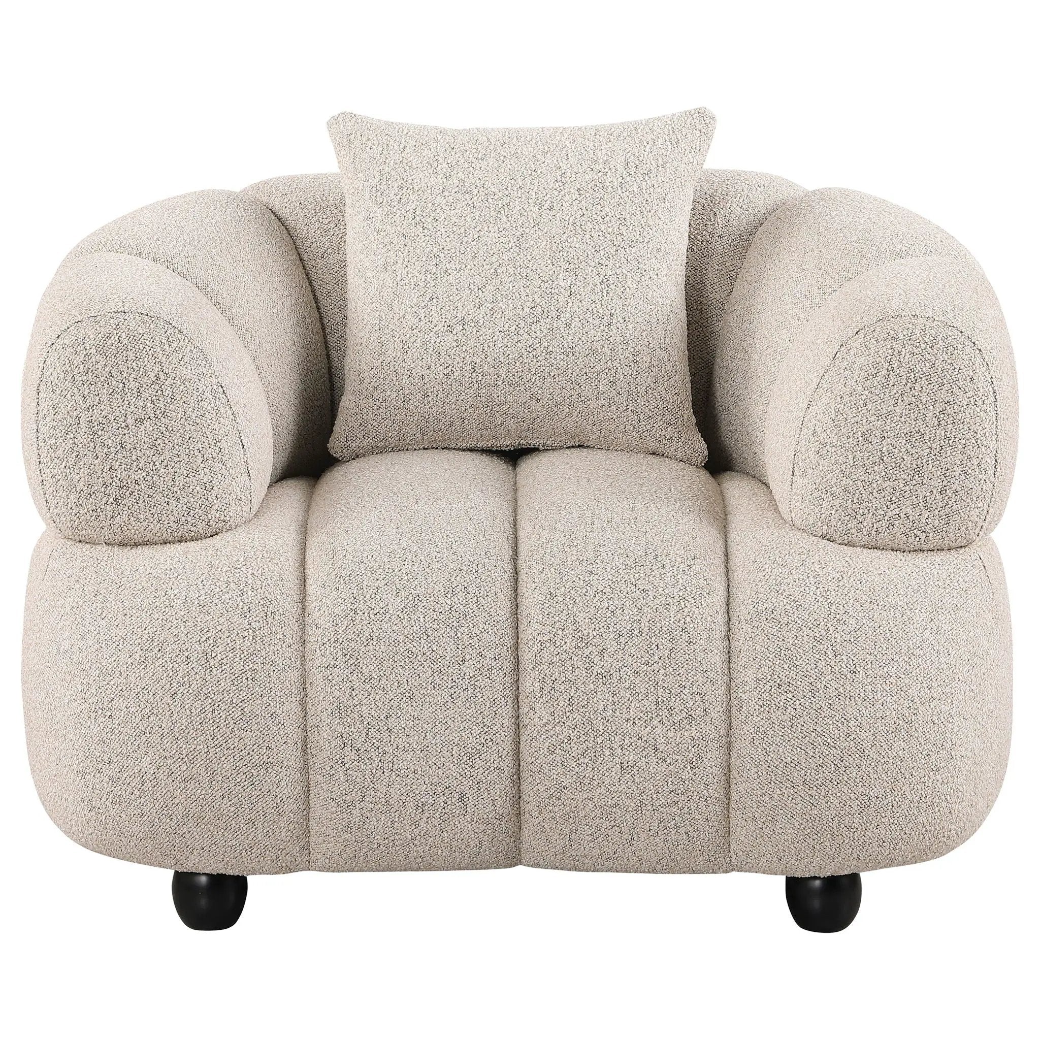 Whitney Contemporary Channel Tufted Boucle Upholstered Accent Chair by Unique Piece Furniture