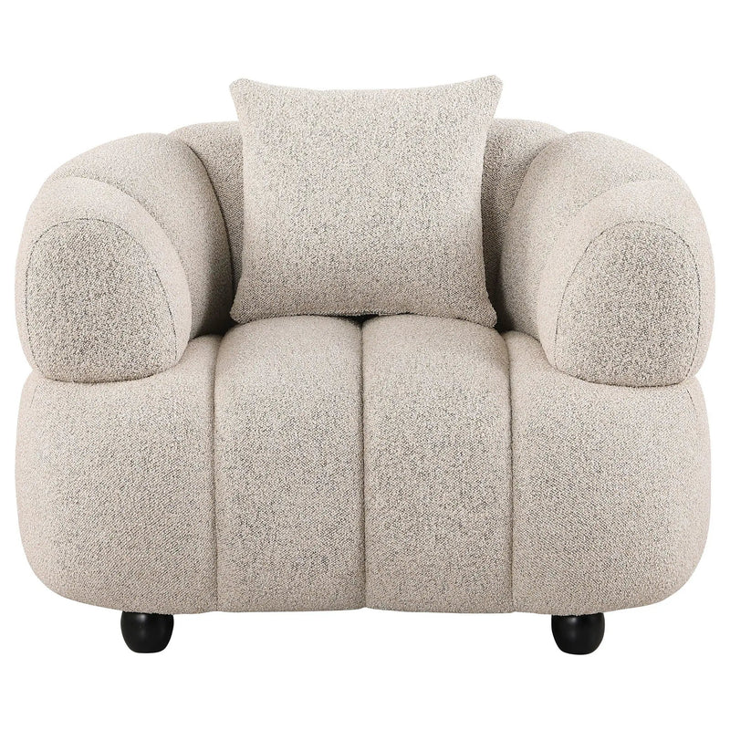 Whitney Contemporary Channel Tufted Boucle Upholstered Accent Chair by Unique Piece Furniture
