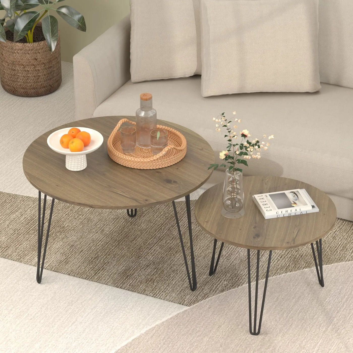 Round Nesting Coffee Table For Living Room (Set of 2) by HouseOfZazla