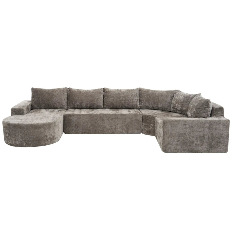 U-Shaped Oversized Modular Cloud Sectional Sofa With Deep Seat For Living Room by HouseOfZazla