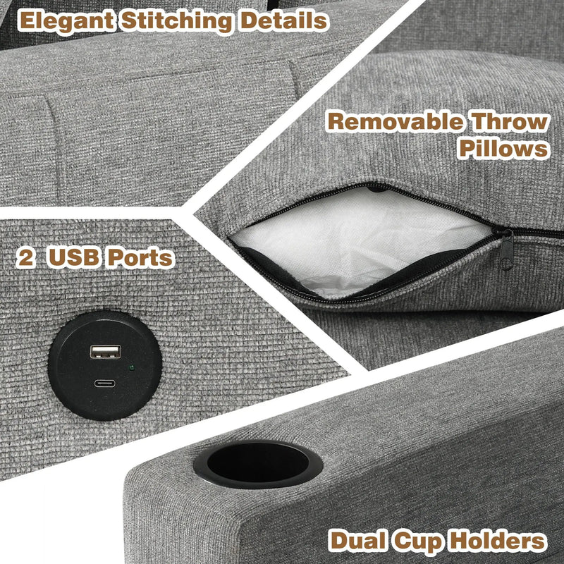 Sectional Sofa Convertible Pull-Out Sofa Bed With A Movable Storage Ottoman For Living Room by Unique Piece Furniture