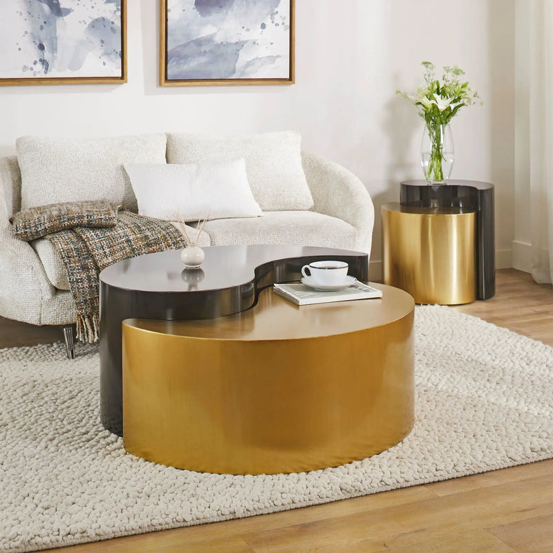 Ying Yang - Coffee Table - Gold / Black by HouseOfZazla
