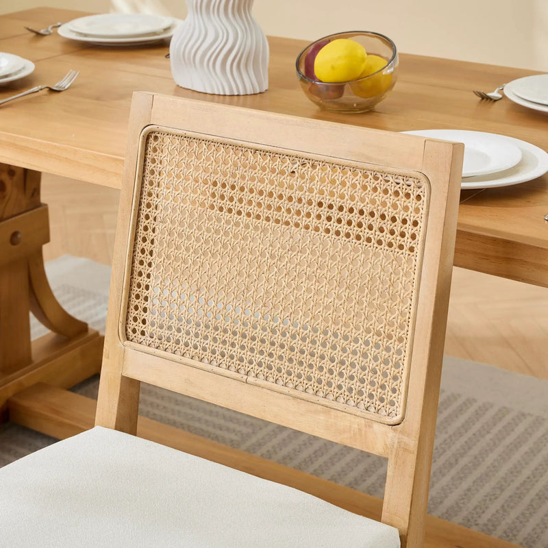 Farmhouse Rattan Dining Chairs Set of 2 by HouseOfZazla