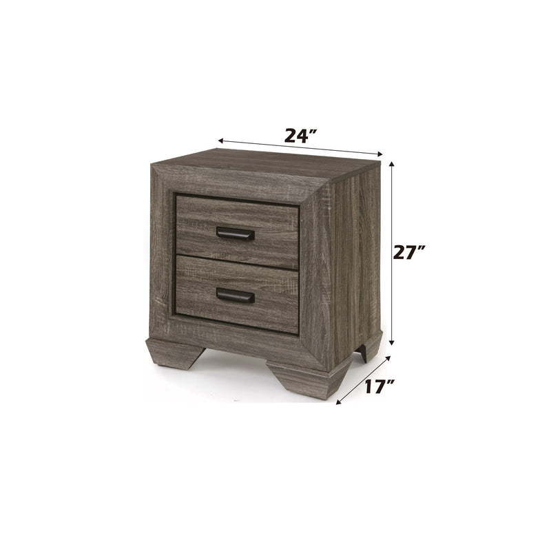 Lyndon - Weathered Grain Nightstand - Gray by HouseOfZazla