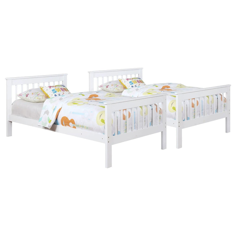 Chapman Wood Twin Over Twin Bunk Bed White by Unique Piece Furniture