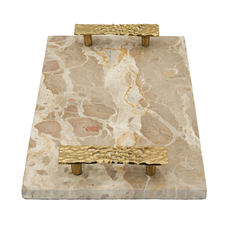 Marble Tray with Gold Handles – 17.7x9.7x2 Inches, photo 6 of 10