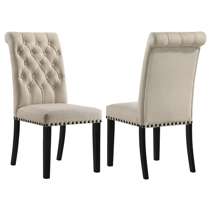 Alana Fabric Upholstered Dining Side Chair Beige (Set of 2) by Unique Piece Furniture