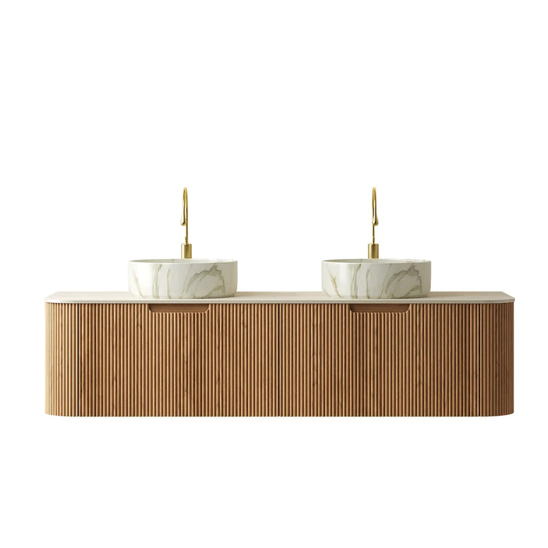 DINA 60" Bathroom Vanity with Ceramic Basins and Sintered Stone Top by HouseOfZazla