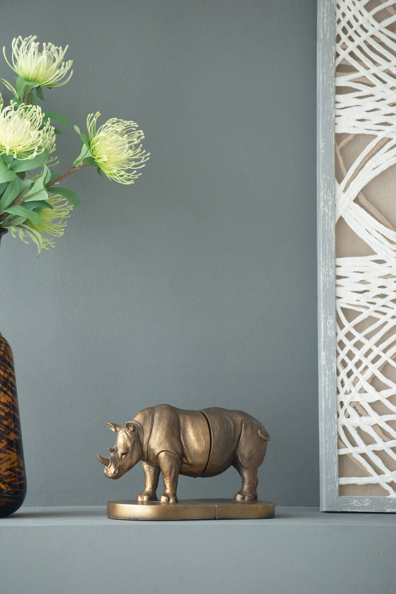 Set of 2 Rhino Bronze Bookends by HouseOfZazla