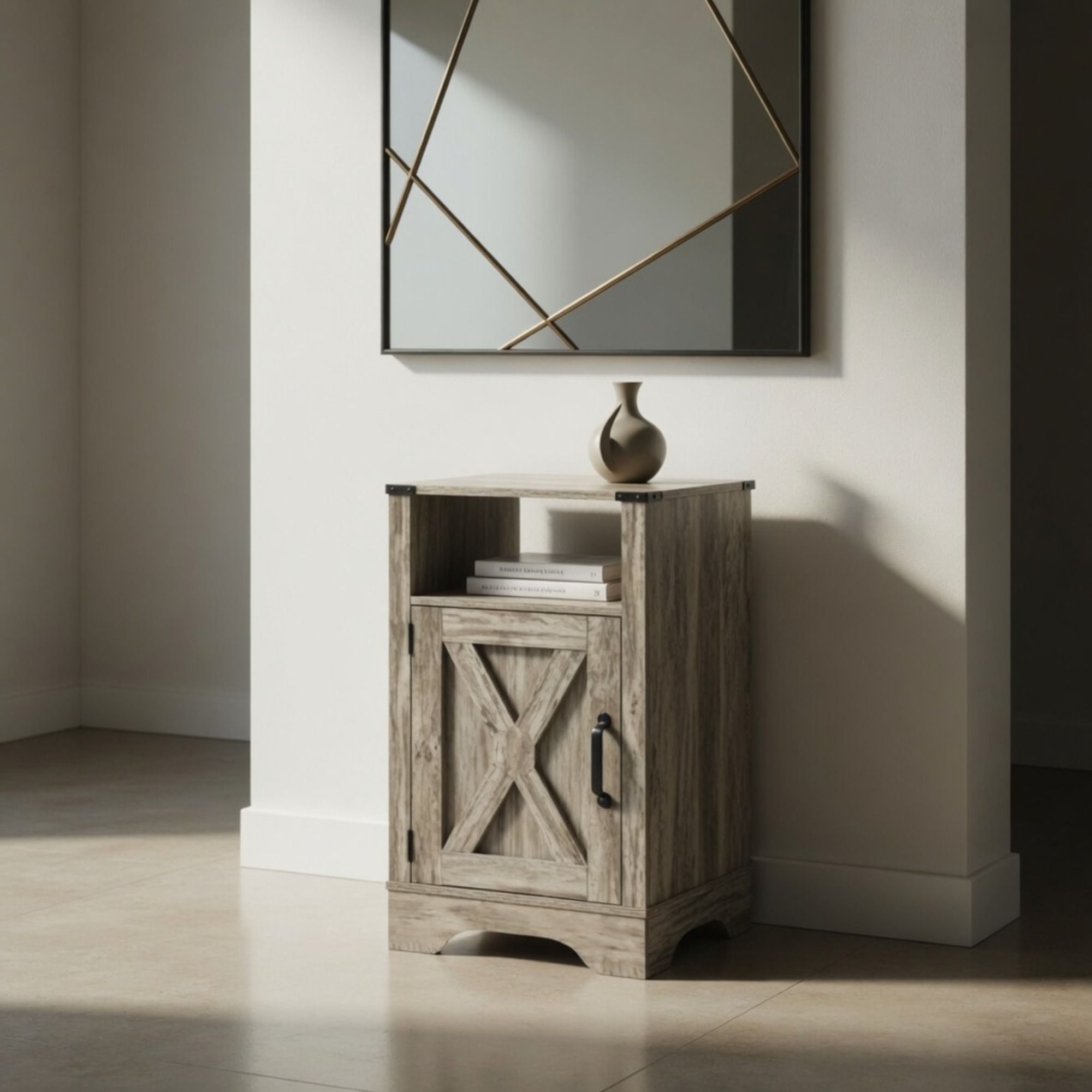 Farmhouse Nightstand, Charging Station & Storage by HouseOfZazla