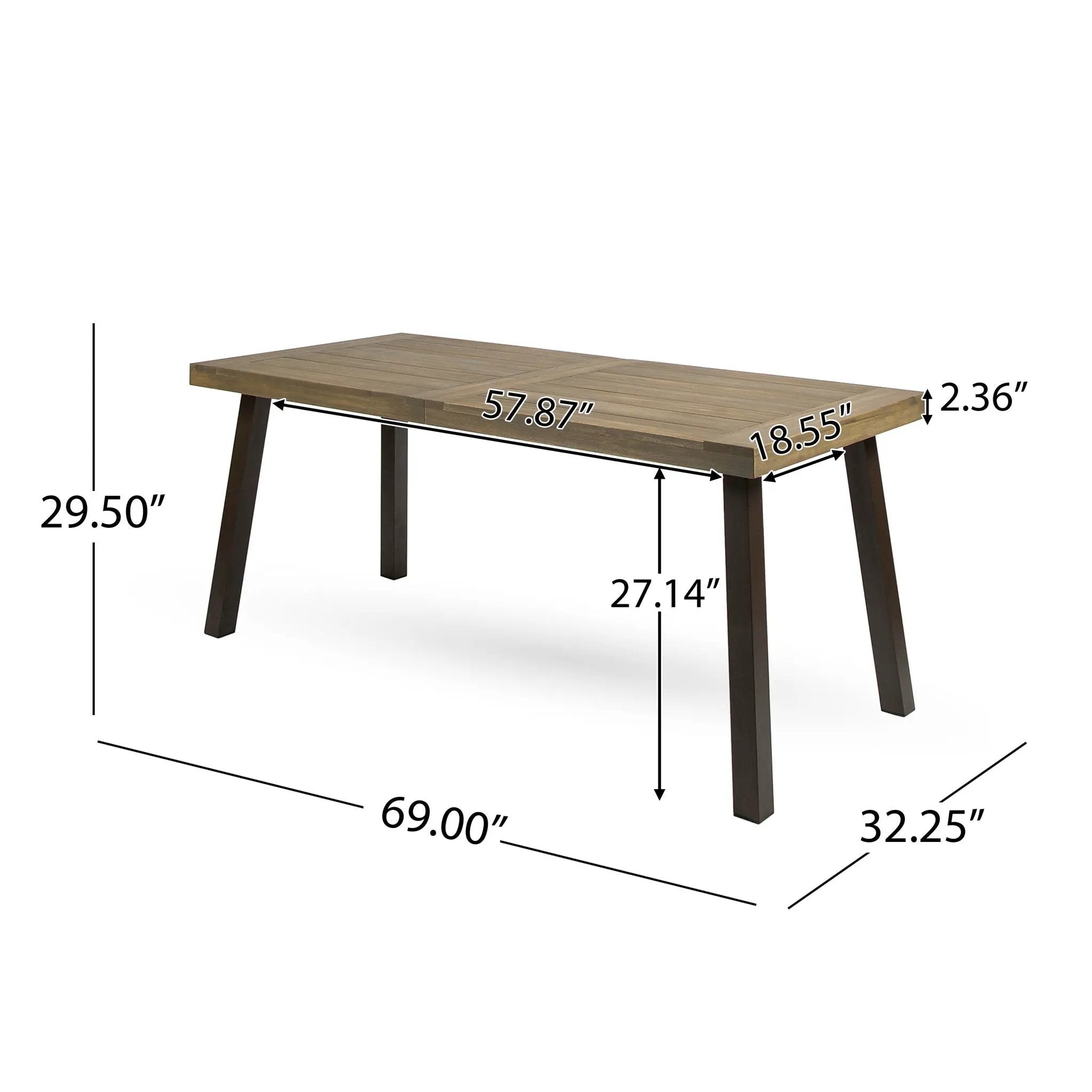 Acacia Wood Dining Table with Slat Design by HouseOfZazla