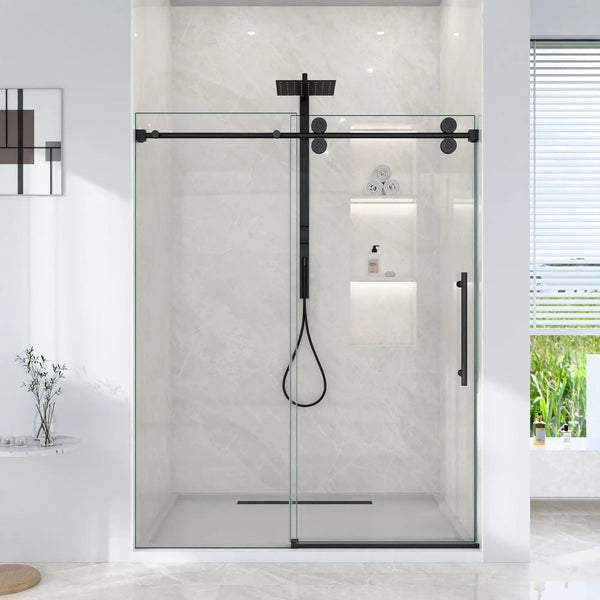 56-60"W x 72"H Frameless Single Sliding Shower Door