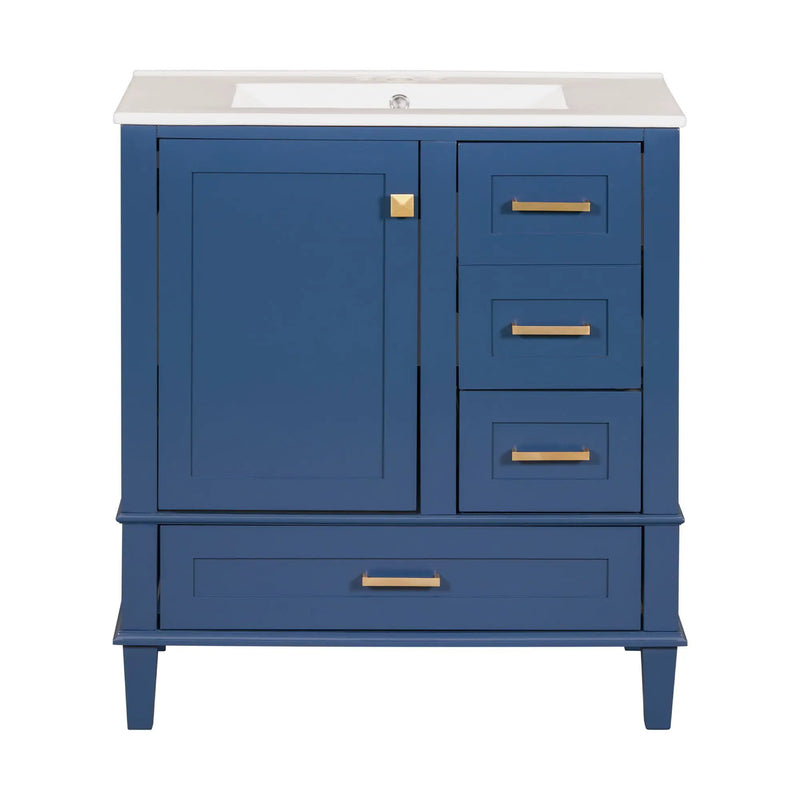 Bathroom Vanity, Modern Bathroom Cabinet With Sink Combo Set, Bathroom Storage Cabinet With A Soft Closing Door And 3 Drawers, Solid Wood Frame by HouseOfZazla