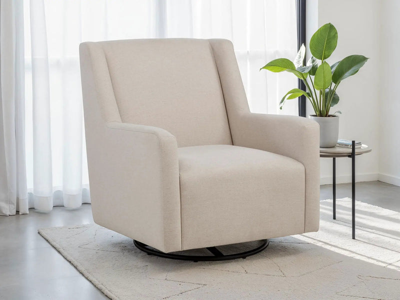 Sorrel Fabric Upholstered Swivel Glider Arm Chair Latte by Unique Piece Furniture