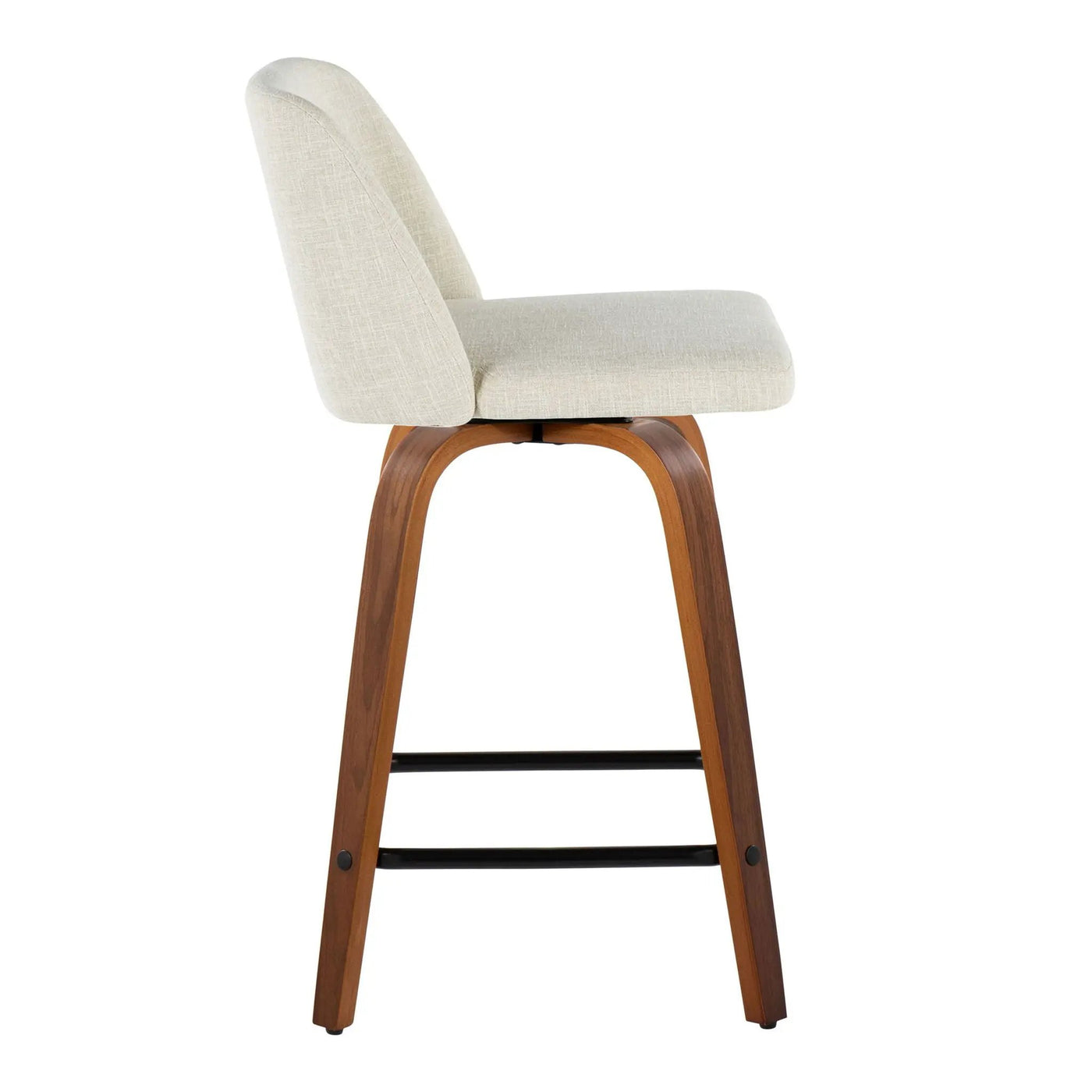 Toriano - Contemporary Fixed Height Counter Stool Swivel With Square Footrest (Set of 2) by HouseOfZazla
