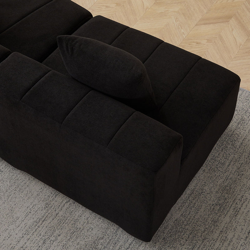 Modular Sectional Sofa With 2 Pillows, Symmetrical Design by HouseOfZazla