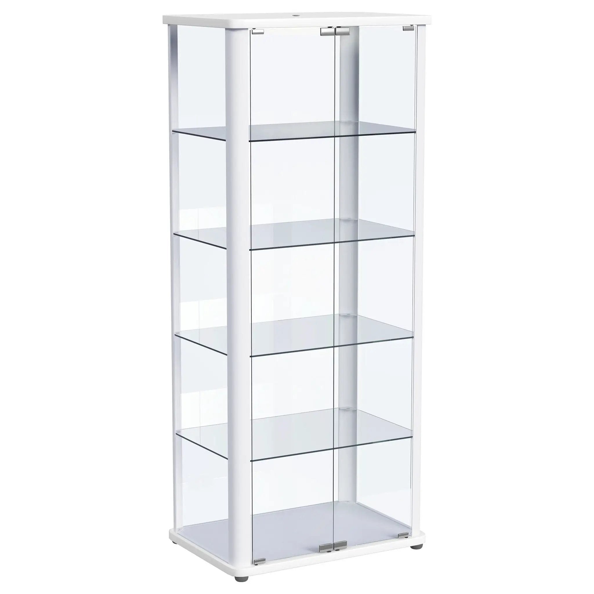 Aero 5-shelf Display Curio Cabinet with LED Lighting White by Unique Piece Furniture