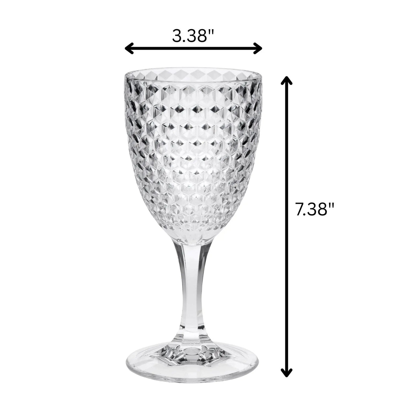 Diamond Cut Plastic Wine Glasses (Set of 4) by HouseOfZazla
