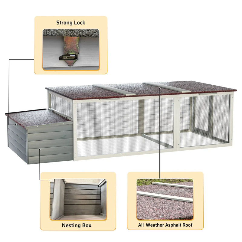 20.93ft² Large Wooden Chicken Coop Outdoor Hen House by HouseOfZazla
