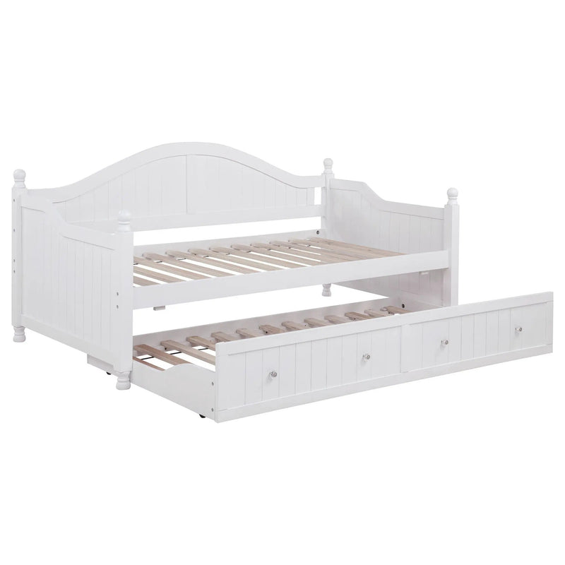 Julie Ann Wood Twin Daybed with Trundle White by Unique Piece Furniture