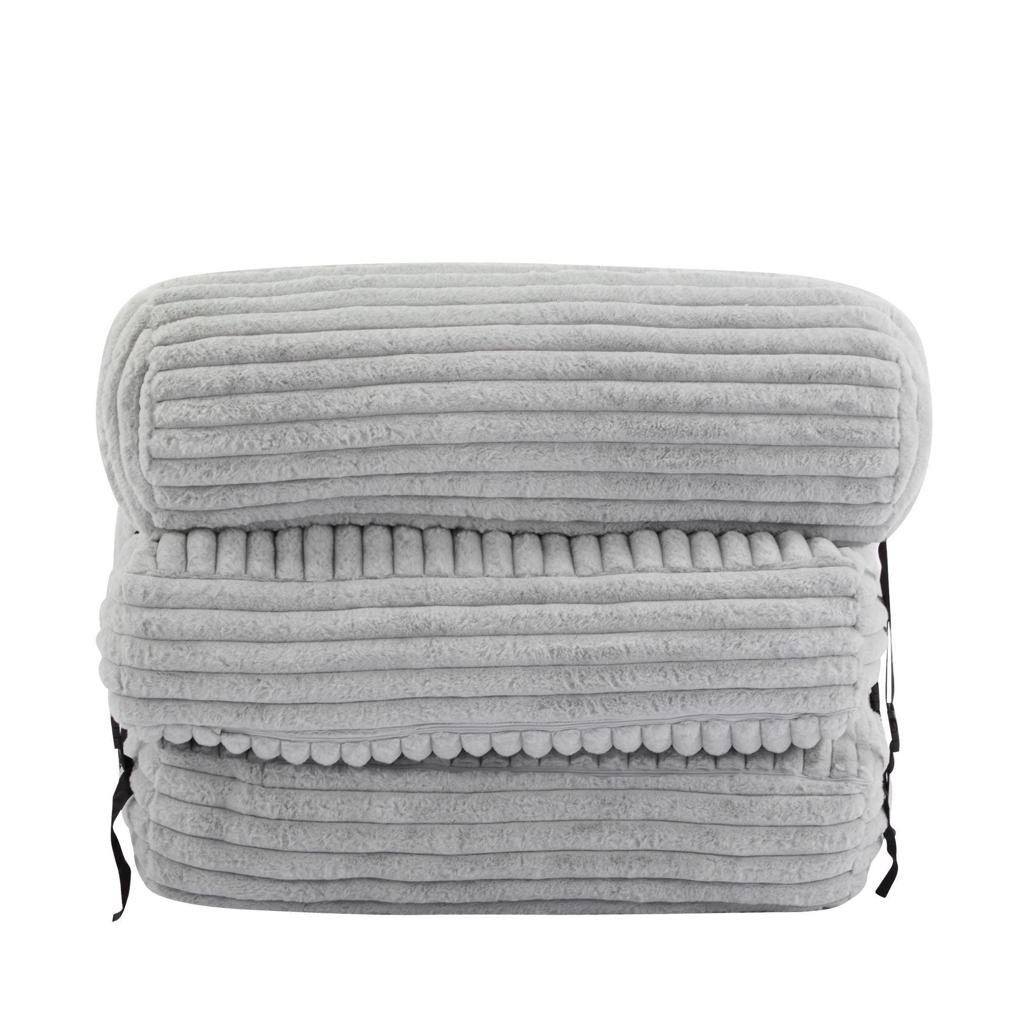 Latina Indoor Foldable Bean Bag Lounge Chair - Light Gray by HouseOfZazla