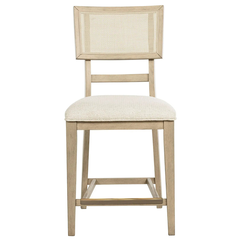 Kailani Rattan Cane Counter Side Chair Beige Oak (Set of 2) by Unique Piece Furniture
