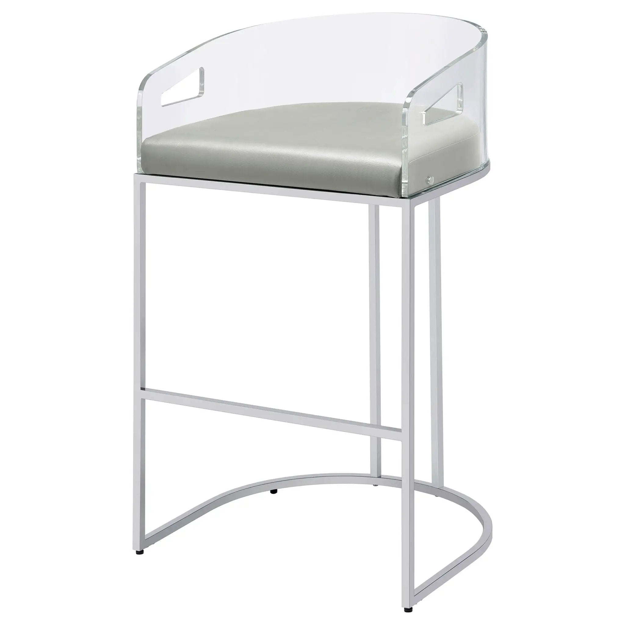 Thermosolis Clear Acrylic Bar Chair Chrome (Set of 2) by Unique Piece Furniture