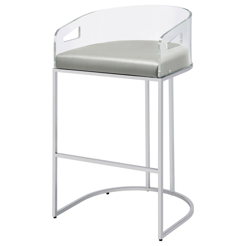 Thermosolis Clear Acrylic Bar Chair Chrome (Set of 2) by Unique Piece Furniture
