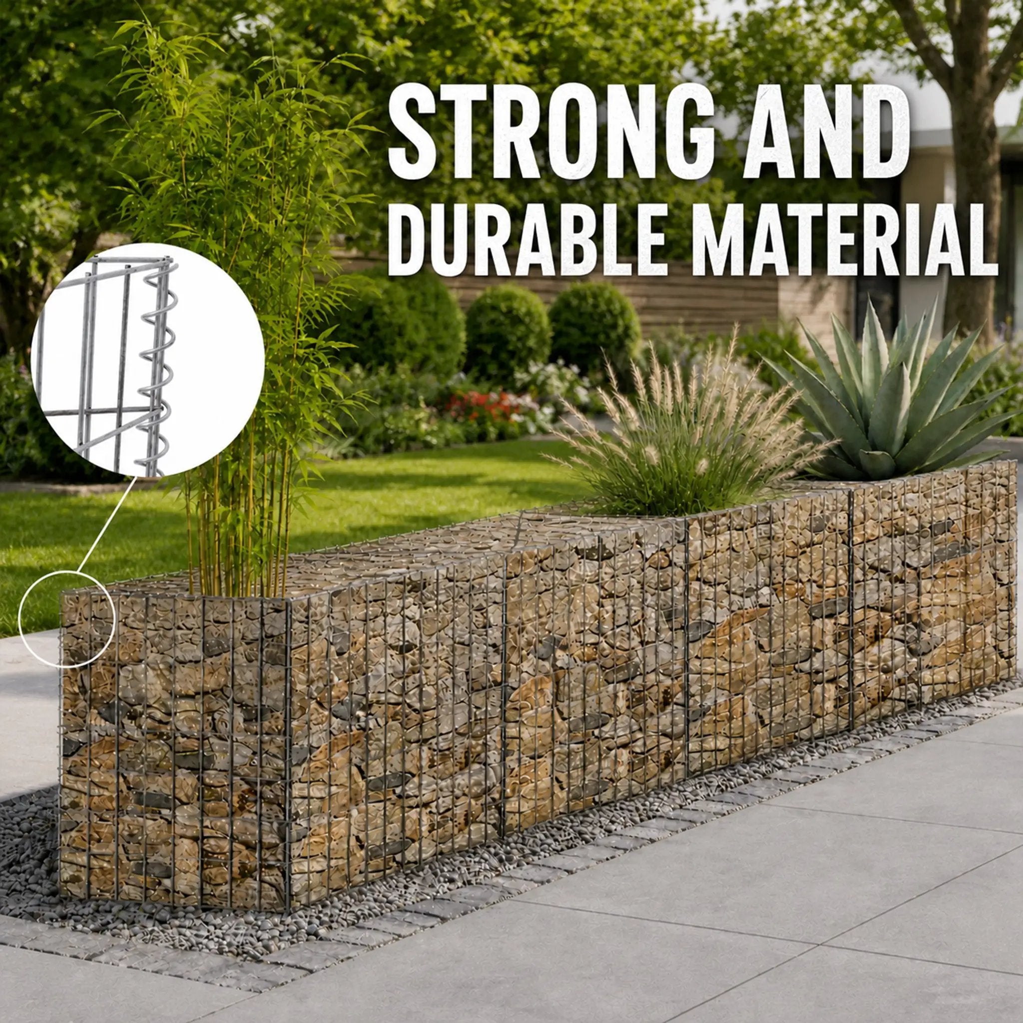 Galvanized Steel Tall Gabion Basket with Multiple Compartments by HouseOfZazla