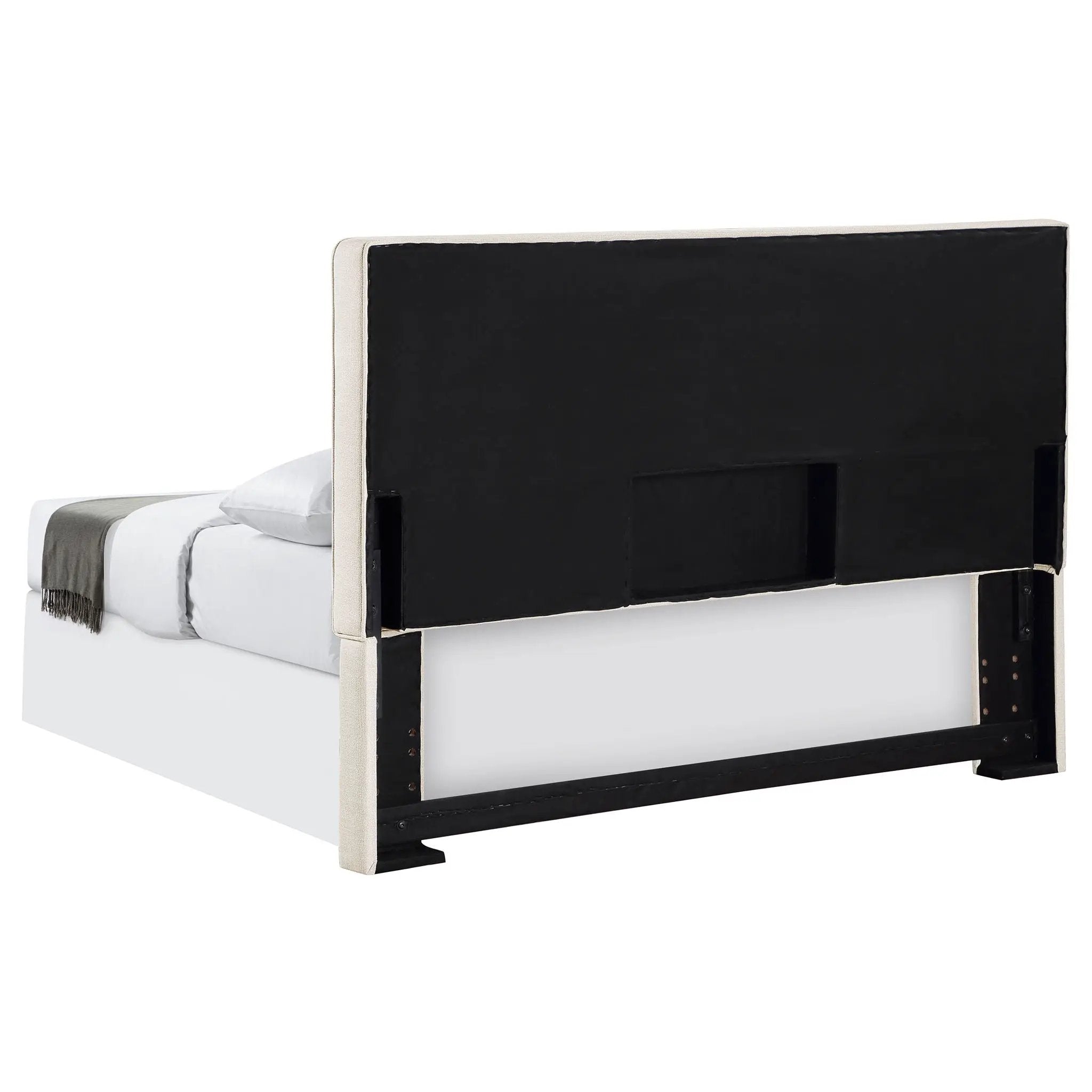 Kosmo Upholstered Queen or Full Panel Headboard Sand by Unique Piece Furniture