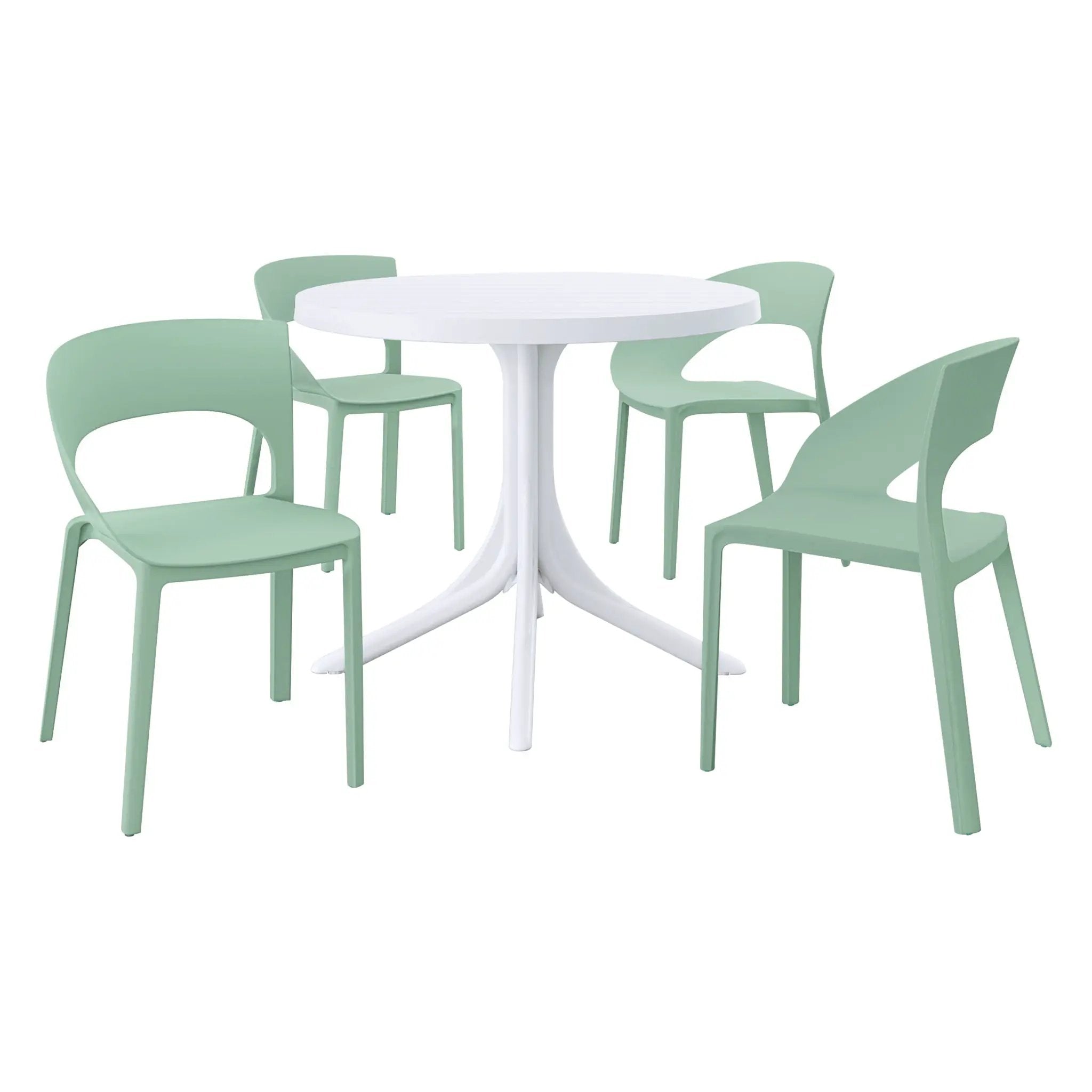 4 Piece Set Of Modern Designed Single Chairs With Round Table by Unique Piece Furniture