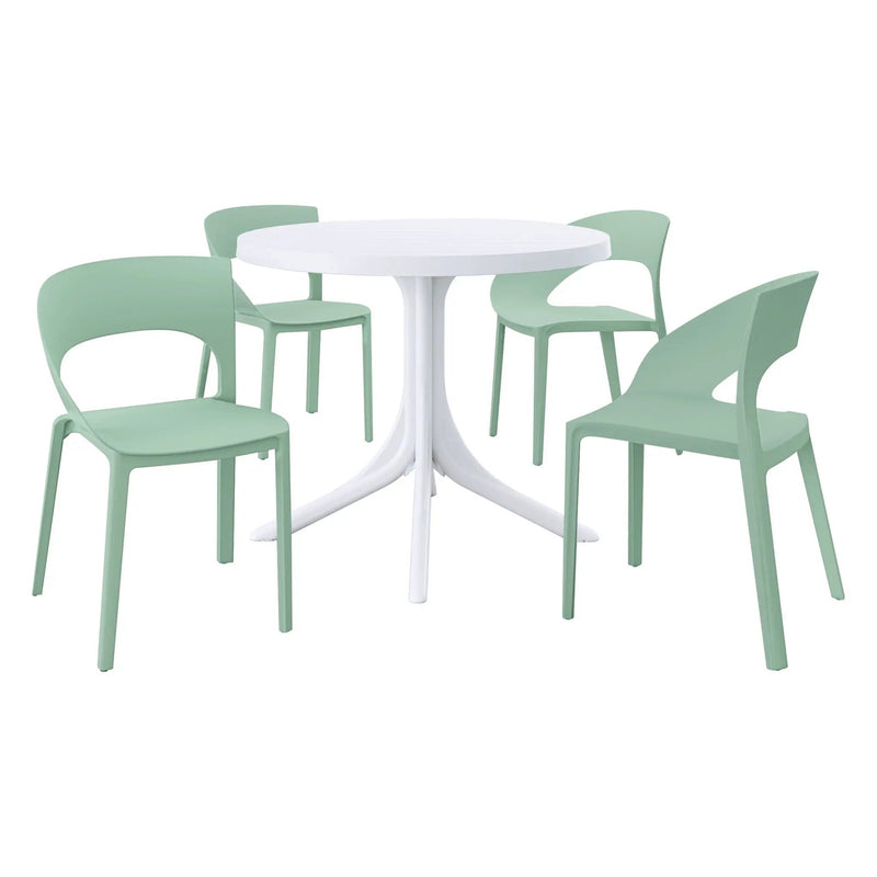 4 Piece Set Of Modern Designed Single Chairs With Round Table by HouseOfZazla