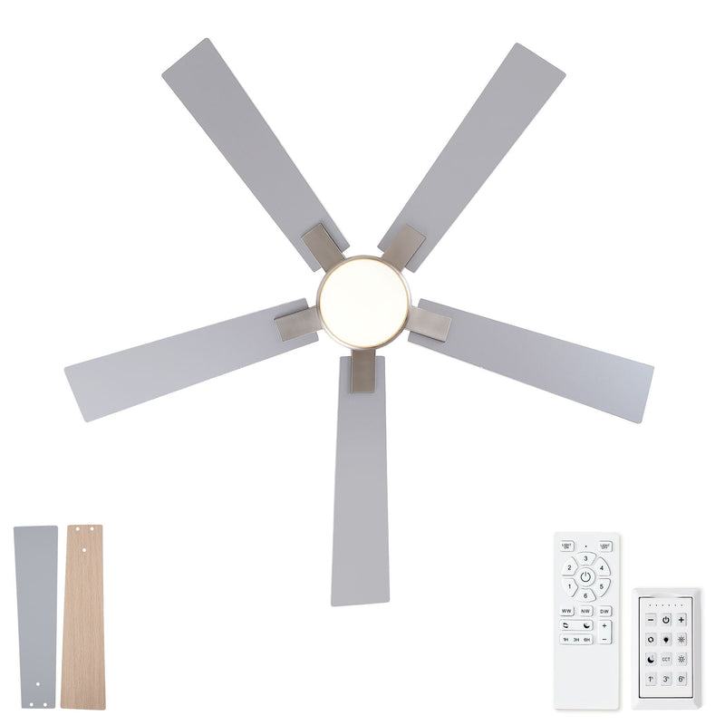 Low Profile Flush Mount Intergrated LED Ceiling Fan With Light And Reversible Quiet Motor by HouseOfZazla