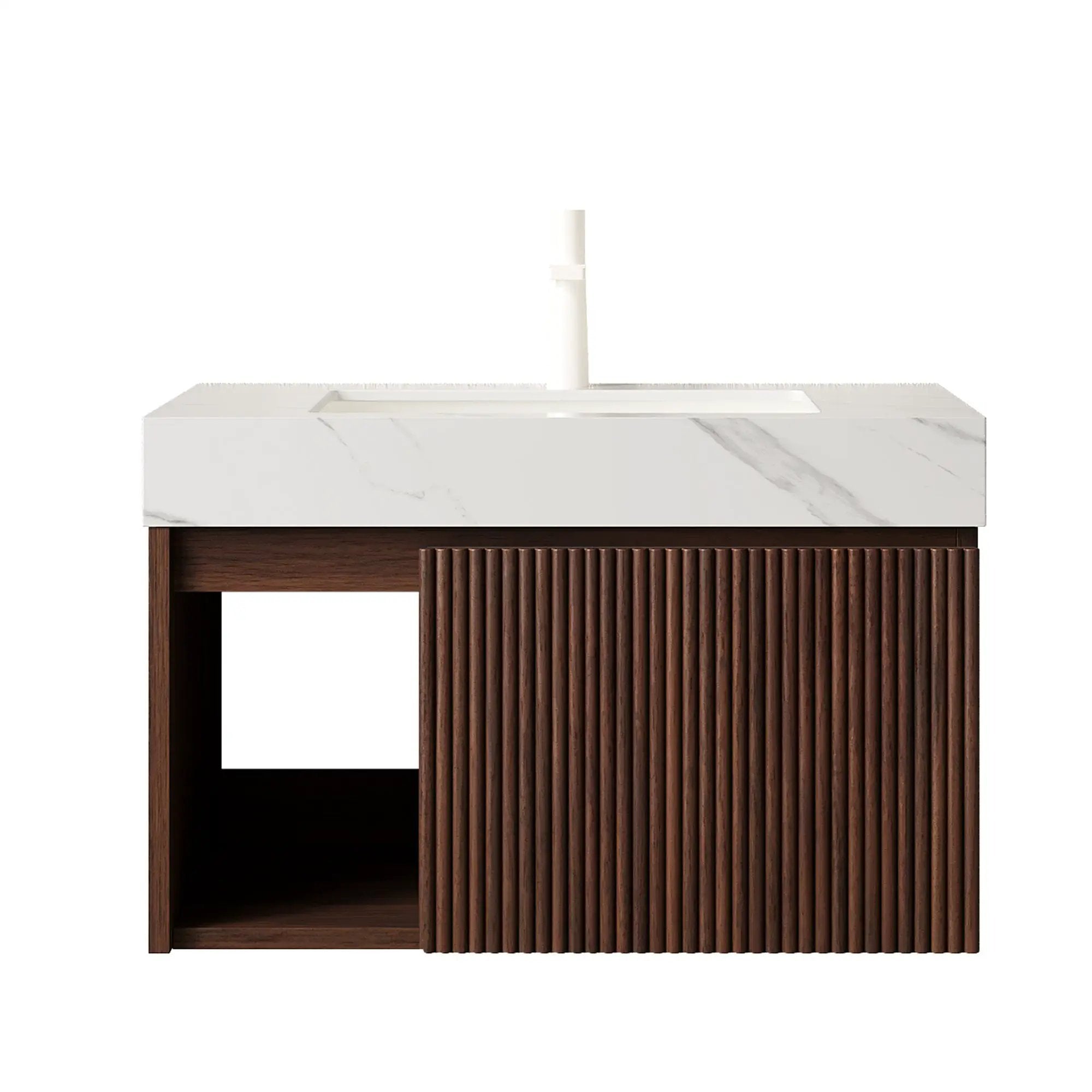 EIDEN 30" Bathroom Vanity & Sink, Floating Storage Cabinet, Carrara by HouseOfZazla