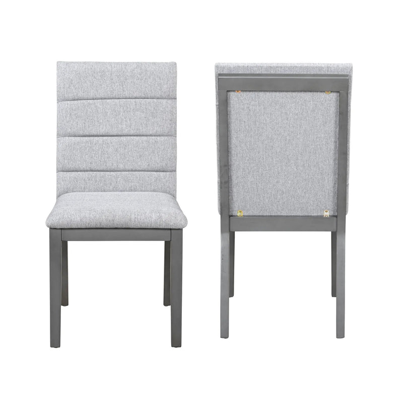 Tufted Upholstery Modern Dining Chairs (Set of 2) Sleek Comfort With Rubber Wood Frame - Gray / Oak by Unique Piece Furniture