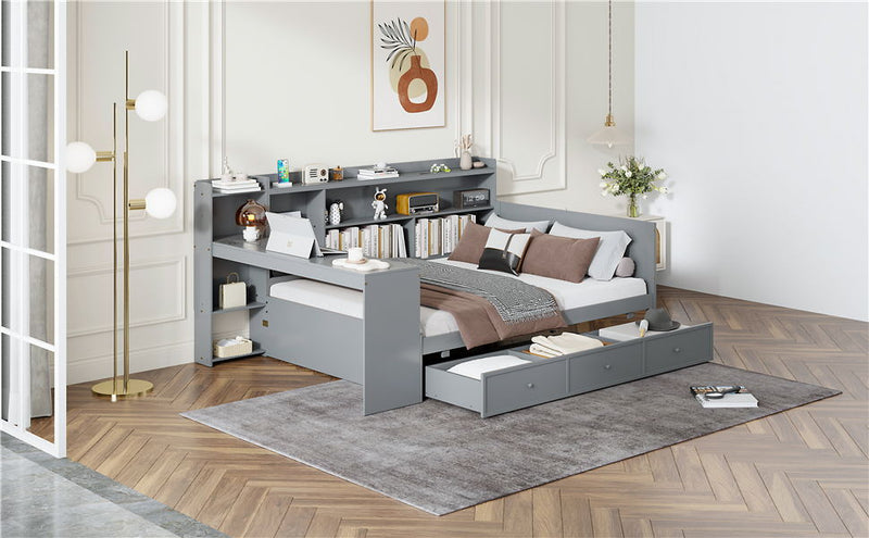 Daybed With 3 Drawers USB Ports And Desk by HouseOfZazla