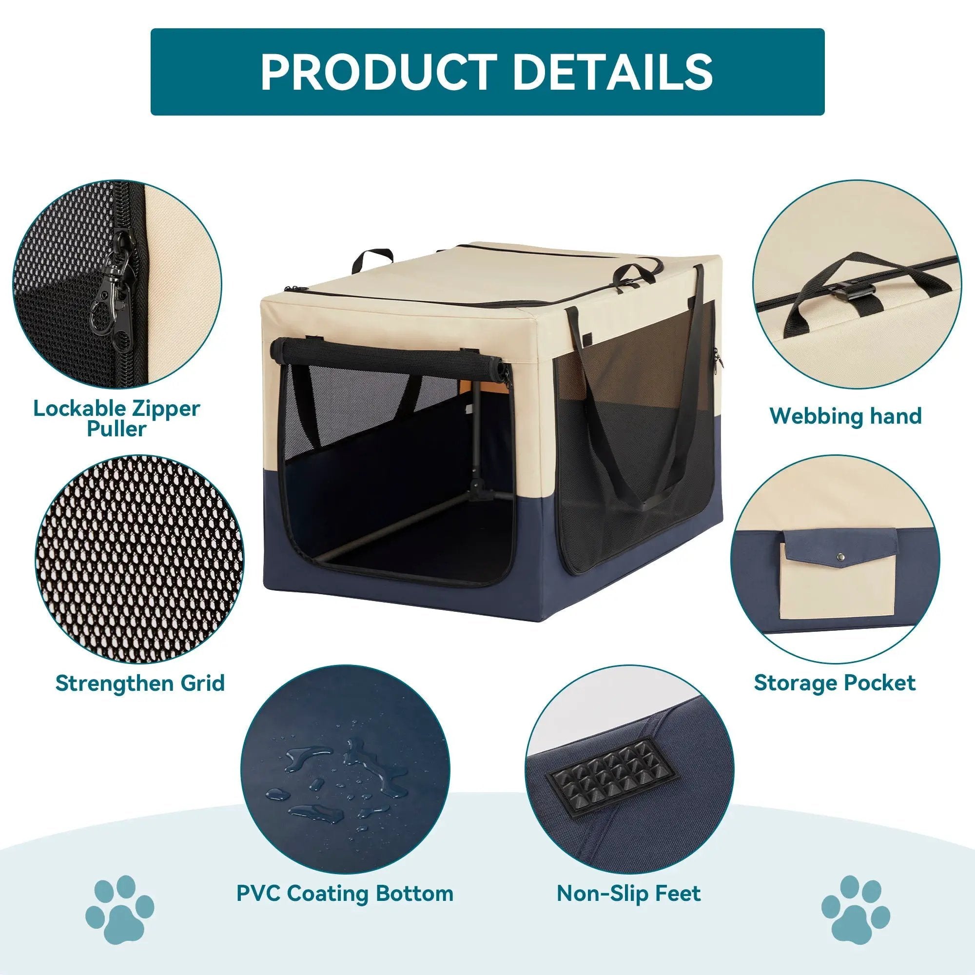Dog Crates For Dogs, Adjustable Cover By Spiral Iron Pipe, Strengthen Sewing Dog Travel Crate 3 Door Design by HouseOfZazla