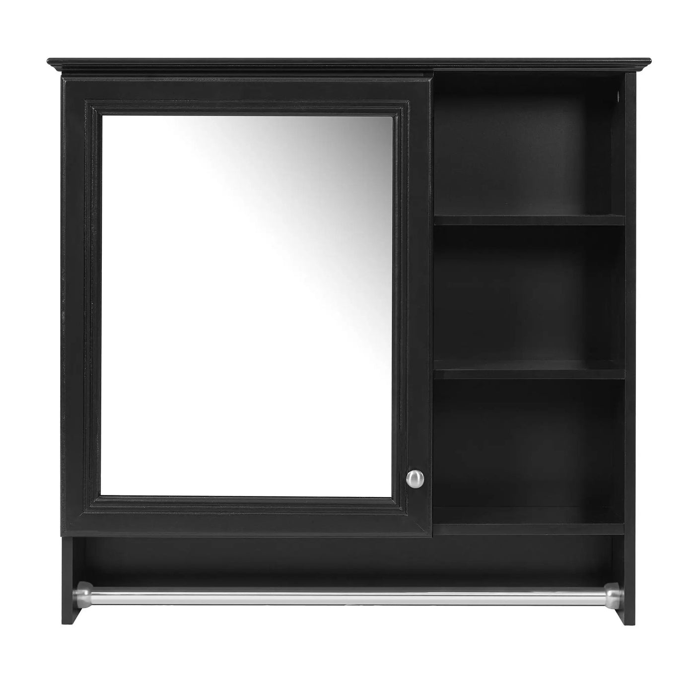 Wall Mount 2 In 1 Mirror Cabinet With Adjustable Shelf, Soft-Closing Hinges by HouseOfZazla