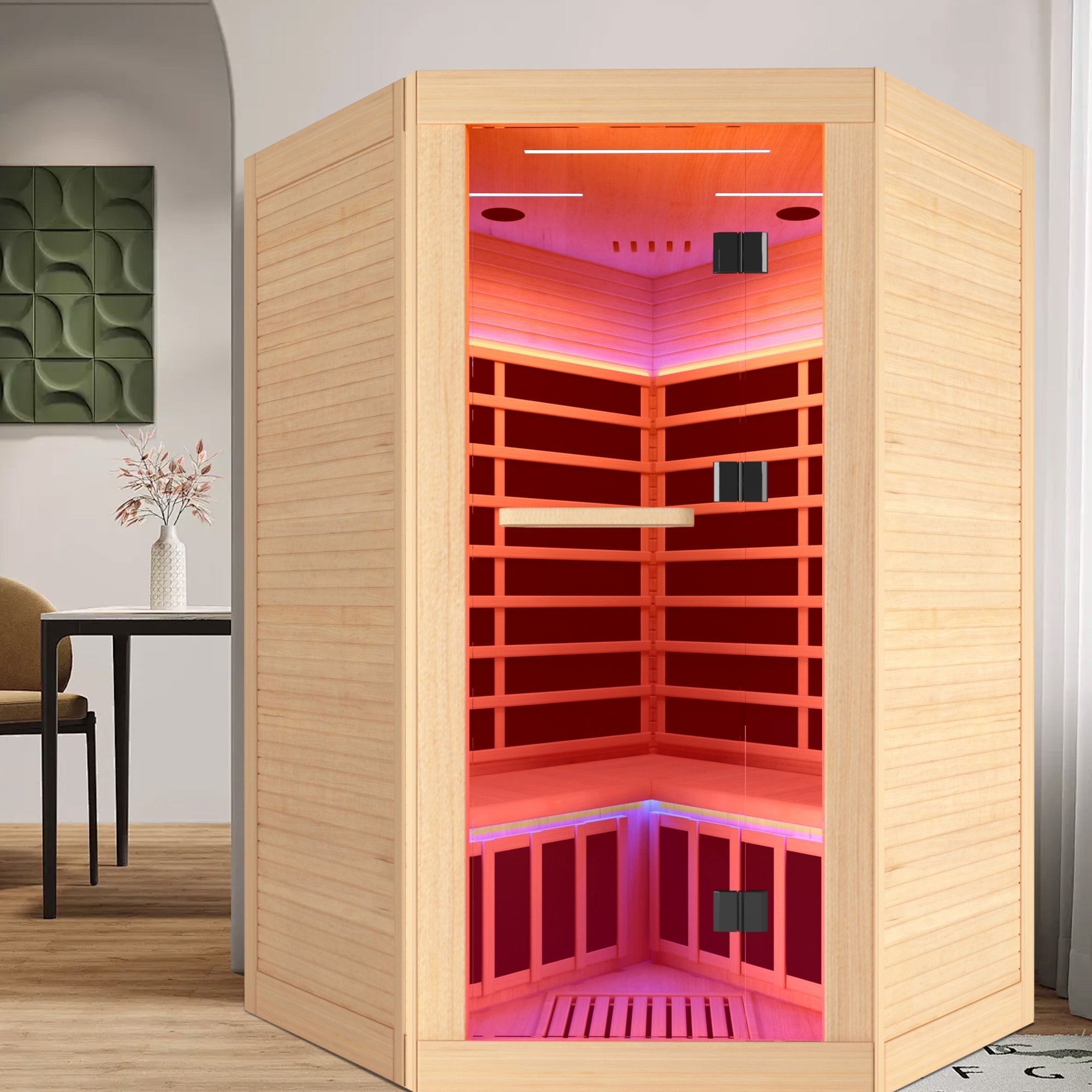 Canadian hemlock pentagonal double sauna by HouseOfZazla