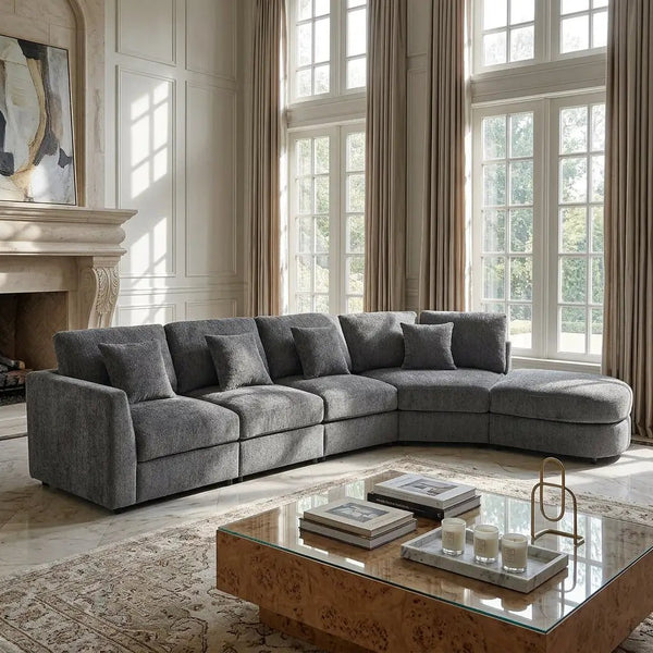 U_Style Modern 5-Seater Curved Modular Sectional Sofa, photo 2 of 10