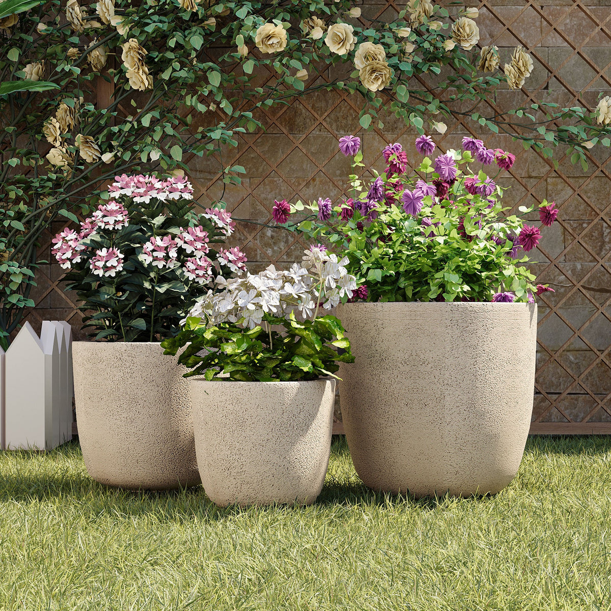 U_Style Lightweight MGO Flower Pot Set of 3